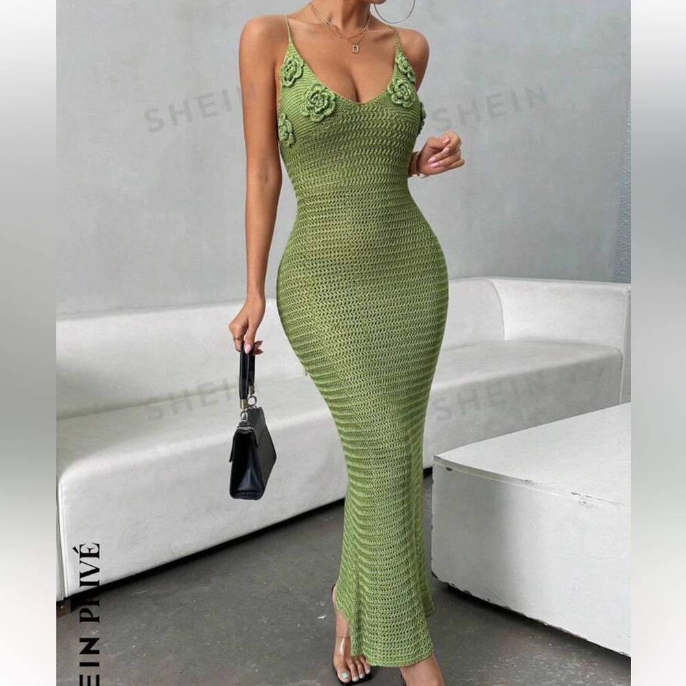 Green crochet dress/coverup